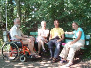 In de tuin van het ziekenhuis
